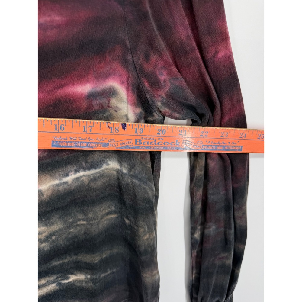 Cloth & Stone Blouse Women Small Burgundy Tie-Dye Mock Neck Bella Dahl Artsy - Picture 8 of 9